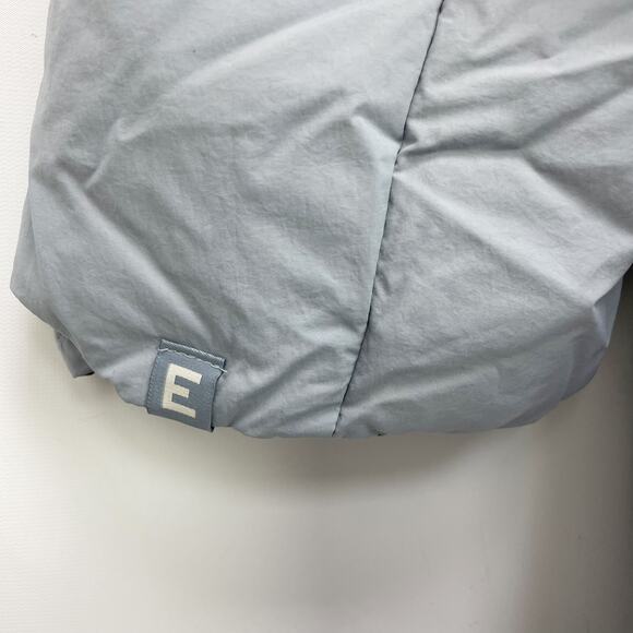 Everlane Womens The Duvet Puffer Coat Medium Blue Gray Down Long Belted NWT - Picture 11 of 13